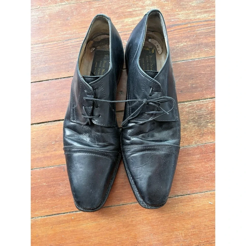 To Boot New York Adam Derrik Plain Black Leather Oxford - Size 11